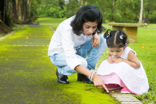 Happy Indian family exploring nature Stock photo © szefei