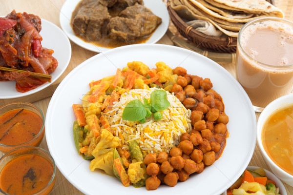 Indian dining meal Stock photo © szefei