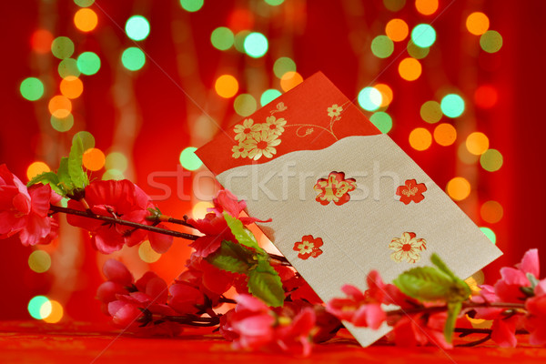 Objets rouge prune fleur décorations [[stock_photo]] © szefei