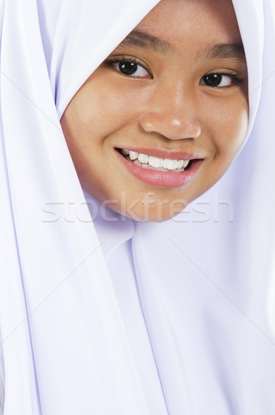 Sudeste asiático muçulmano menina doze anos Foto stock © szefei