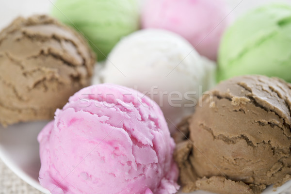 Foto stock: Helado · colección · placa · frutas · chocolate