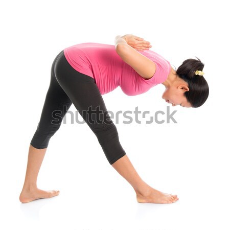 Moederschap yoga prenataal klasse gezonde Stockfoto © szefei