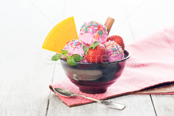 Strawberry ice cream Stock photo © szefei