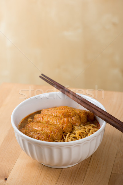 Stock photo: Asian food Hot and Spicy Curry Laksa Noodles 