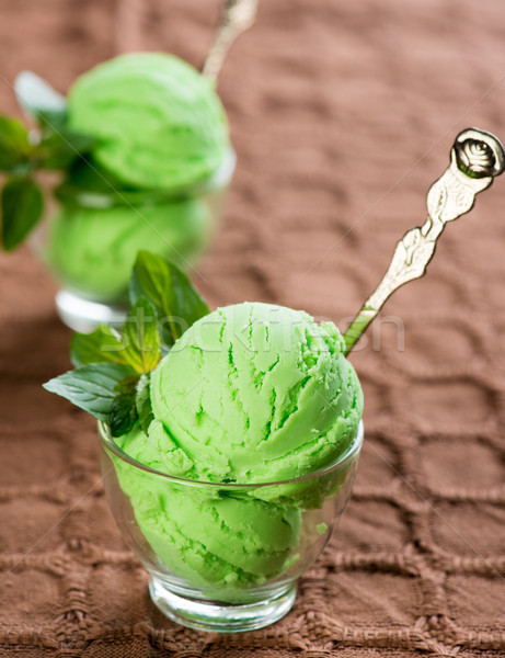 pistachio ice cream closeup Stock photo © szefei