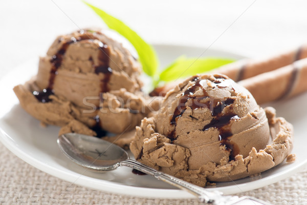 Brown chocolate ice cream Stock photo © szefei