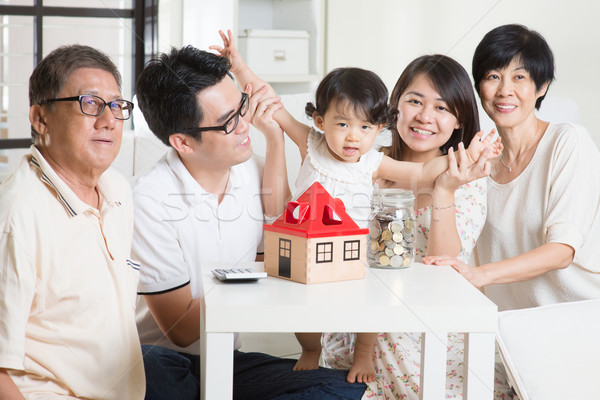 Asian family financial concept Stock photo © szefei