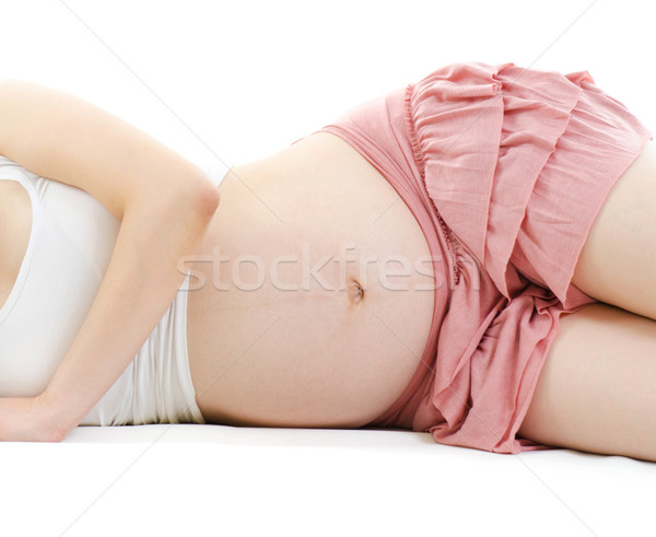 Mutterschaft Pflege schwanger Dame Körper Hintergrund Stock foto © szefei