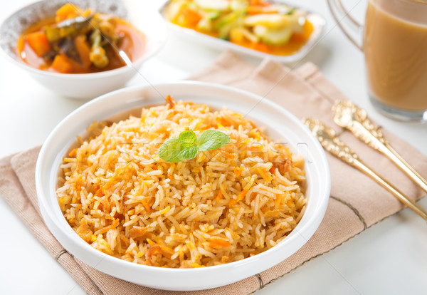 Indian vegetarian biryani rice Stock photo © szefei