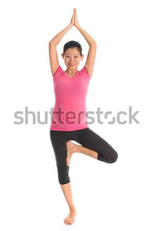 Foto stock: Asia · mujer · embarazada · meditación · prenatal · yoga