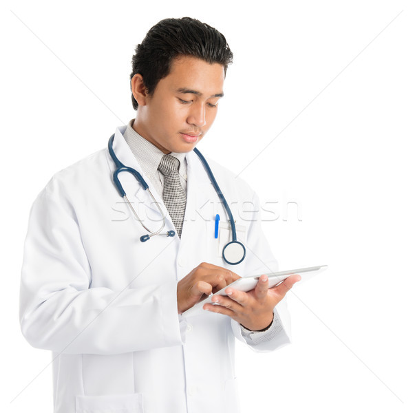 Foto stock: Médico · médico · retrato · atraente · jovem