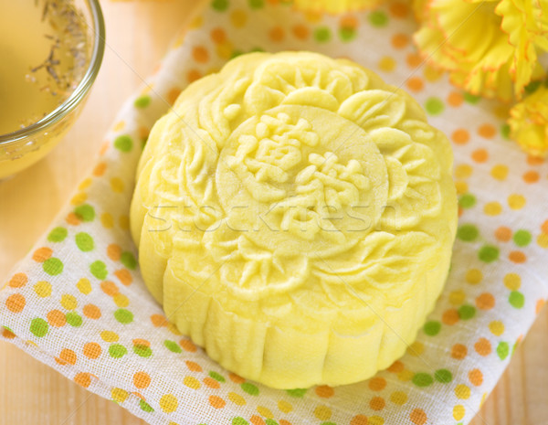 Snowy skin lotus paste mooncake Stock photo © szefei