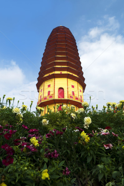 Cinese tempio pagoda giardini Malaysia cielo Foto d'archivio © szefei