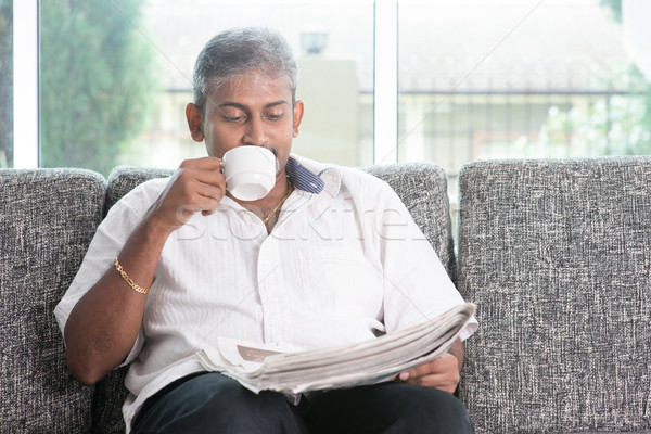 Indian potable café lecture journal portrait [[stock_photo]] © szefei