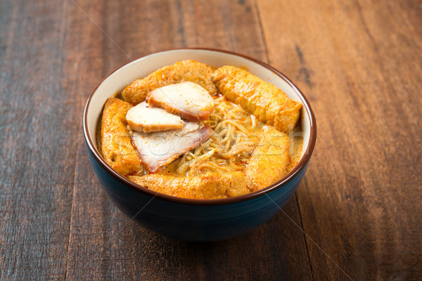 Hot Curry Laksa Noodles Asian cuisine Stock photo © szefei