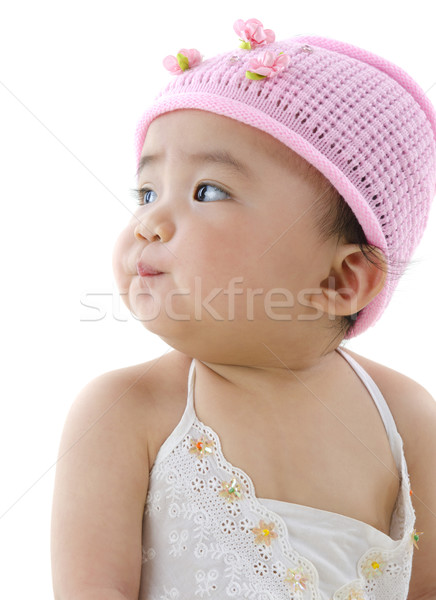 Kislány gyönyörű 10 hónap öreg serpenyő Stock fotó © szefei