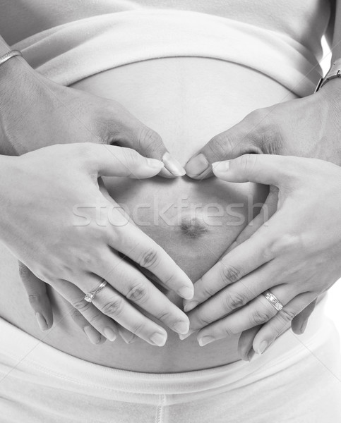 Novo pai mãe papai mãos amor Foto stock © szefei