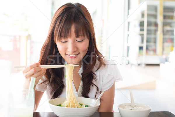 Foto stock: Comer · restaurante · jóvenes · Asia · nina