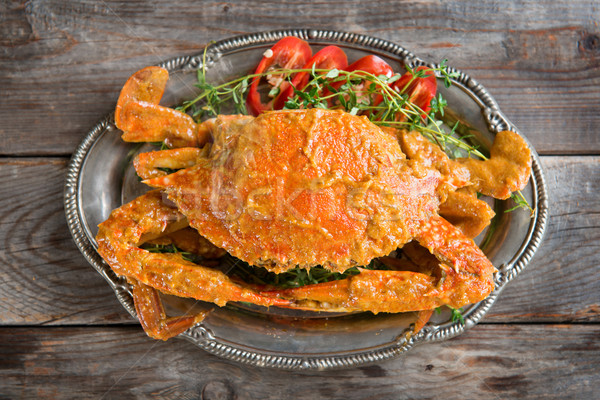 Delicious curry blue crab Stock photo © szefei