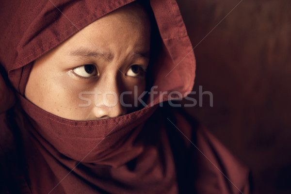 Budist keşiş kapalı elbise portre Stok fotoğraf © szefei