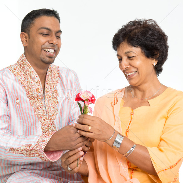 Indian family celebrate mothers day Stock photo © szefei