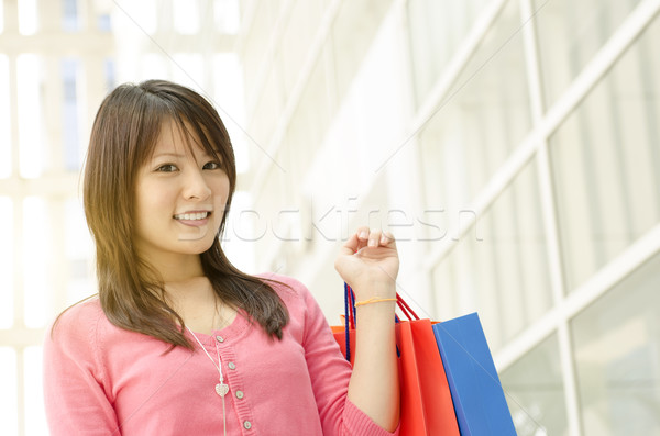 Foto stock: Asiático · menina · felicidade · venda