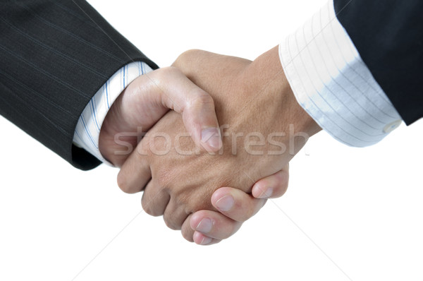 Manos empresarios apretón de manos aislado blanco fondo Foto stock © szefei