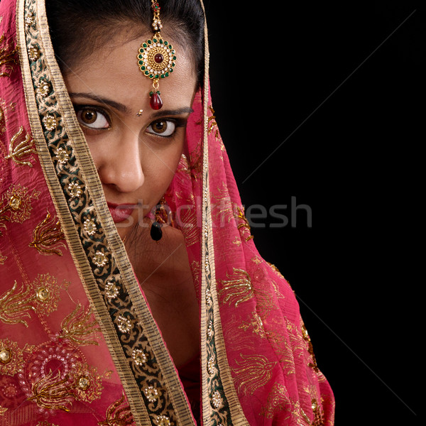 Mystery young Indian girl Stock photo © szefei