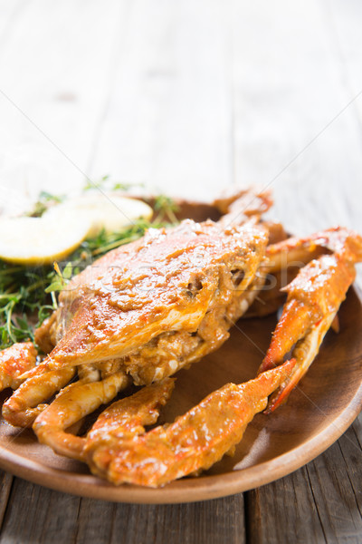 Close up hot and spicy chili blue crab Stock photo © szefei