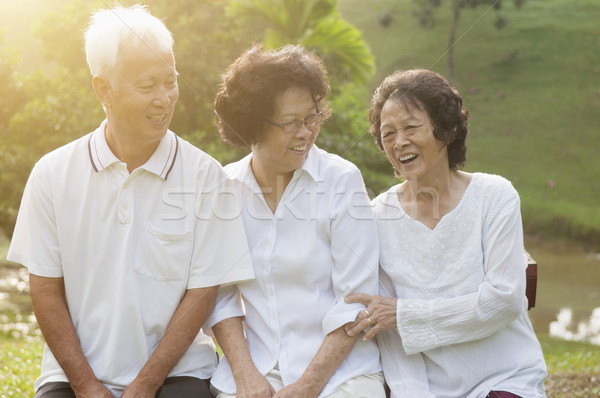 Group of Asian seniors at outdoor park Stock photo © szefei
