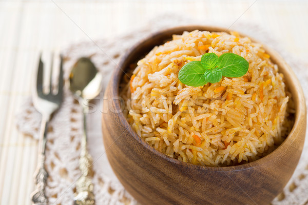 Rijst basmati indiaas eten vers gekookt indian Stockfoto © szefei