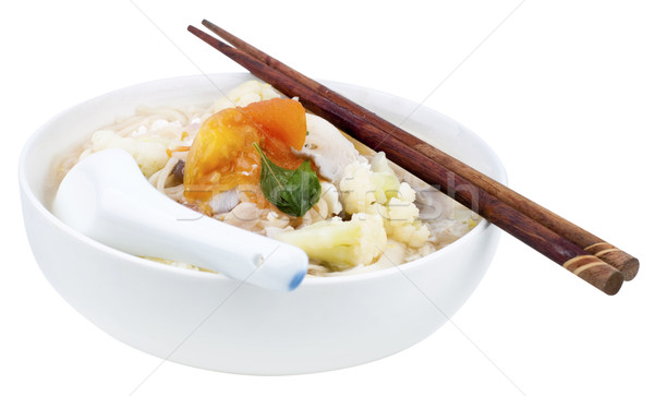 Wegetariański zupa asian odizolowany biały Zdjęcia stock © szefei