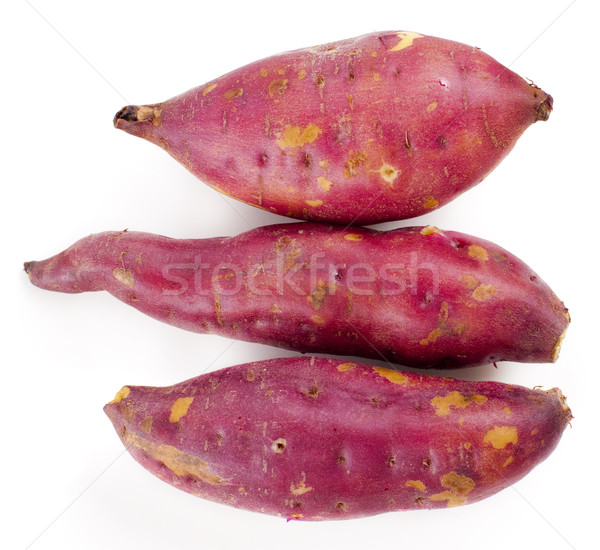 Foto stock: Dulce · patatas · cocido · todo · blanco · alimentos