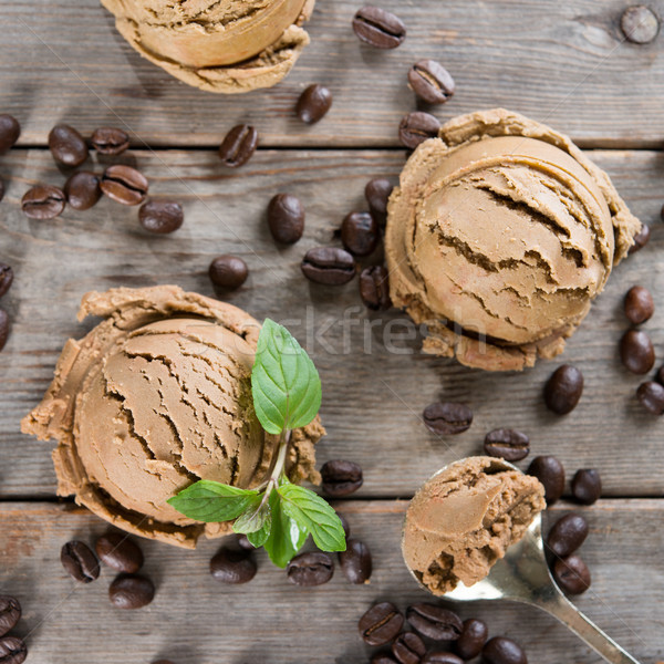 Stock photo: Top view coffee ice cream 