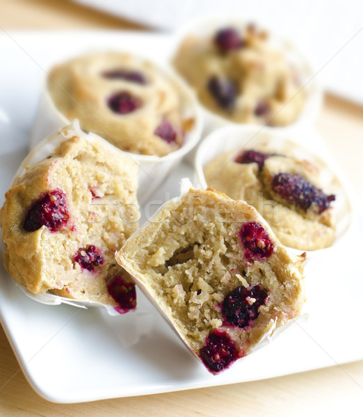 Mulberry muffins Stock photo © szefei