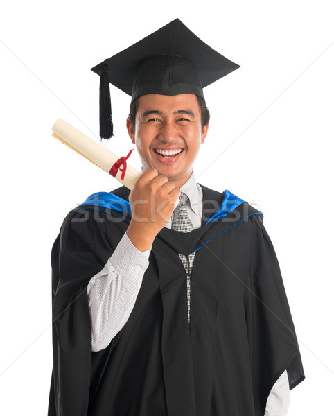 Excited university student graduation Stock photo © szefei