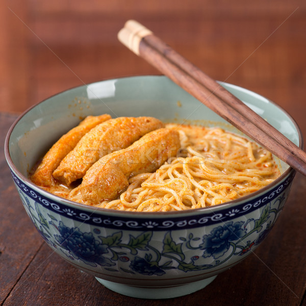 ホット 辛い カレー 麺 ヌードル 箸 ストックフォト © szefei