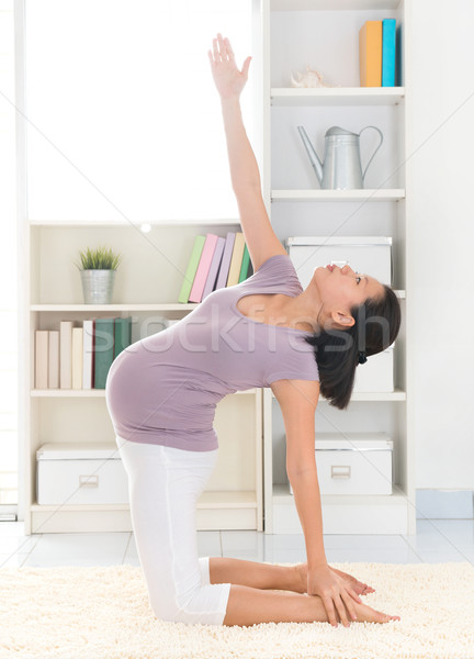 Stock foto: Meditation · Yoga · Schwangerschaft · gesunden · Monate