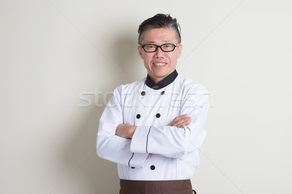 Mature Asian Chinese chef portrait Stock photo © szefei
