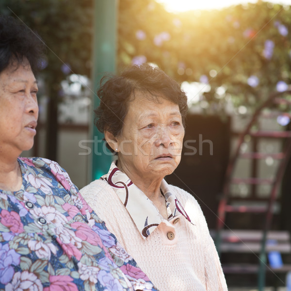 Asia ancianos mujeres franco tiro maduro Foto stock © szefei