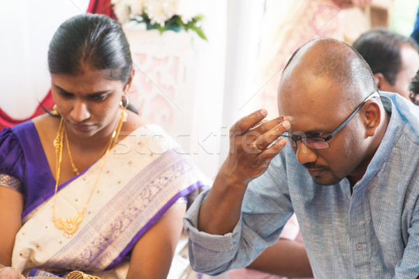 Stock foto: Mann · Stirn · indian · traditionellen · religiösen · Überlieferung