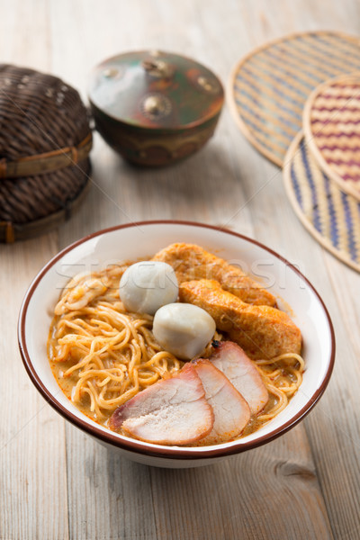 Curry Noodles Asian food Stock photo © szefei