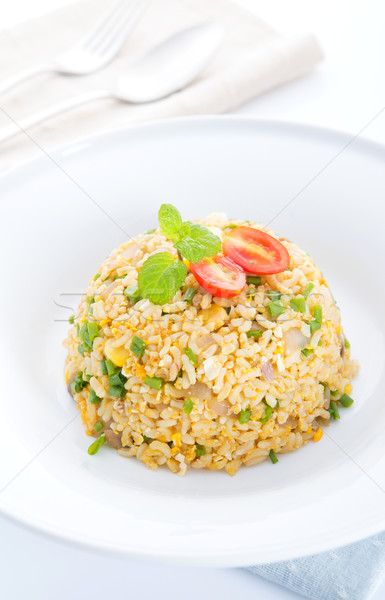 Asian Chinese egg fried rice Stock photo © szefei