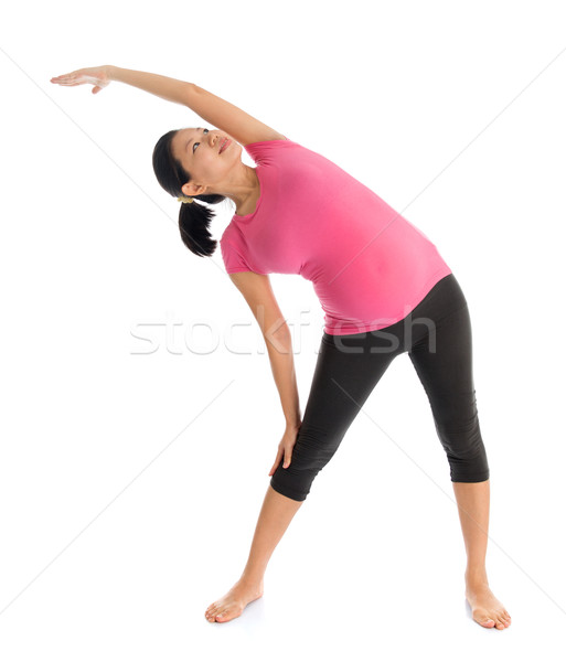 Prenataal yoga klasse gezonde asian Stockfoto © szefei