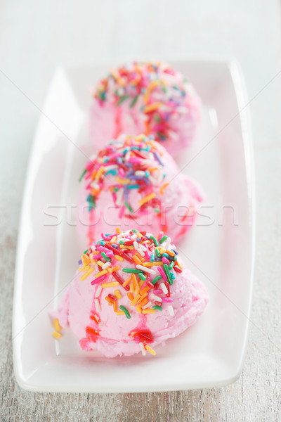 Colorful decor pink ice cream Stock photo © szefei