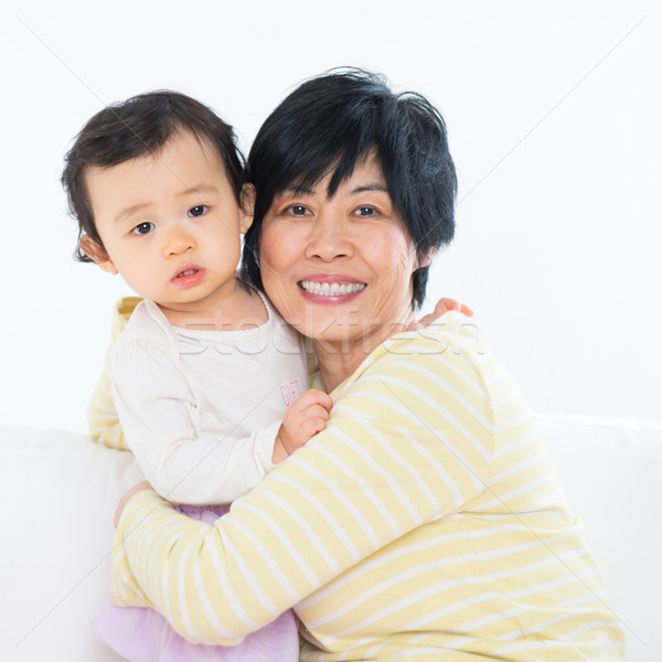 Grandma and granddaughter Stock photo © szefei