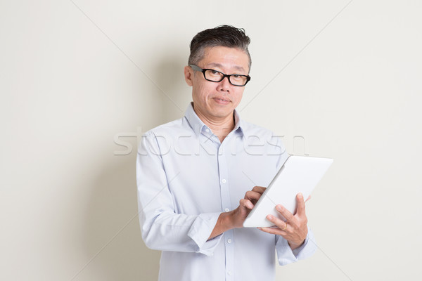 Foto stock: Retrato · maduro · asiático · homem · 50 · anos