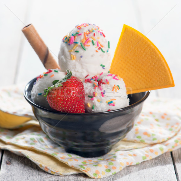 Coconut ice cream bowl Stock photo © szefei