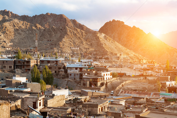 Stockfoto: Stad · Indië · zonsondergang · stad · indian