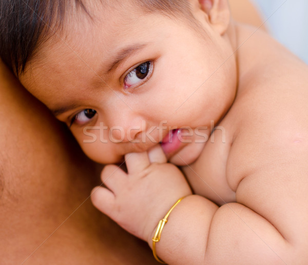 Baby daddy Brust sechs Monate alten Stock foto © szefei